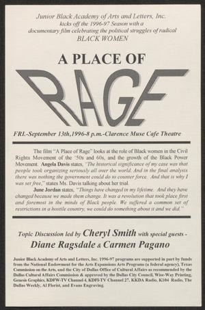 [Flyer: A Place of Rage]