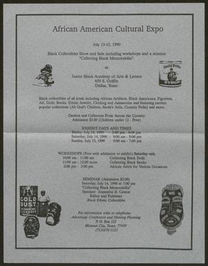 [Flyer: African American Culture Expo]