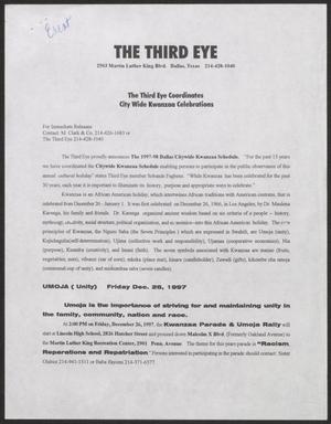 [Press release: The Third Eye Coordinates City Wide Kwanzaa Celebrations]