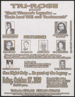 [Flyer: Black Women's Legacies. . . Their Last Will and Testaments]