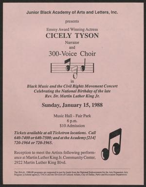 [Flyer: Cicely Tyson and 300-Voice Choir]
