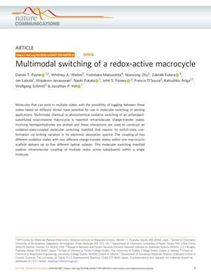 Multimodal switching of a redox-active macrocycle