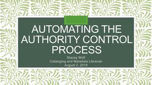 Automating the Authority Control Process