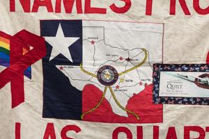 Primary view of object titled '[Details on the NAMES Project Dallas Chapter banner]'.