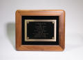 Thumbnail image of item number 1 in: '[Tim Halsey recognition plaque]'.