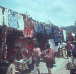 [Clothing booths at the Chichicastenango Market]