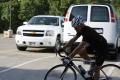 Photograph: [A rider on his bike at the second LSRFA pit-stop]