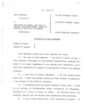 Affidavit of Mica England
