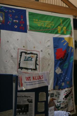 [Display of AIDS quilt]