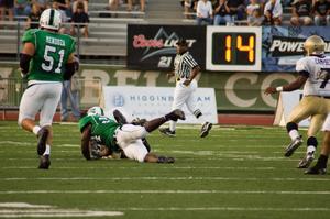 [Tackle during UNT vs. Navy game, 2007]