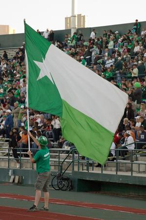 [Flag waving at Homecoming game, 2007]