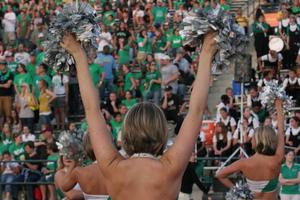 [NT Dancers facing the crowd at the UNT v Navy game]