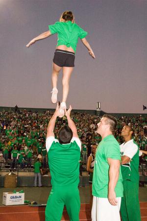 [Cheer alumni flyer at Homecoming game, 2007]