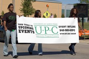 [UPC banner in Homecoming Parade, 2007]