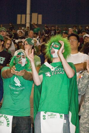 [Painted face students at Homecoming game, 2007]