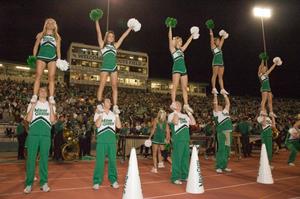 [Cheerleaders in high-v at homecoming, 2007]