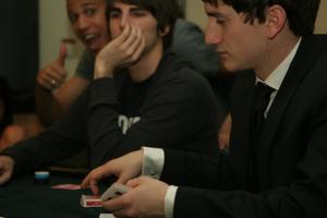 [Jonathan Gallegos with cards at UNT Casino Night]