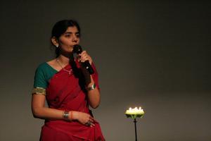 [Student speaking at ISA Diwali event]