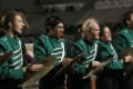 Photograph: [Mean Green Brigade cymbals at UNT v ULM game]