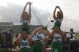 [NT Cheer with slingshot at the UNT v Navy game]