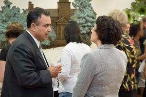 [Tunisian Ambassador speaking to a faculty member]