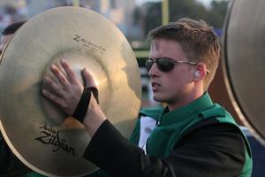 [Cymbal player at the UNT v Navy game]