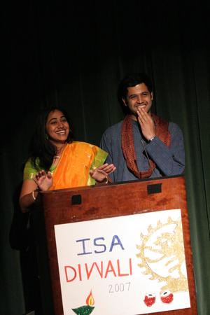 [Students speaking at ISA Diwali event]