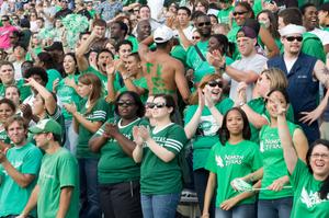 [Crowd in stands at UNT vs. Navy game, 2007]