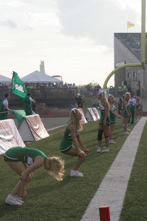 [NT Cheer lined up at the UNT v Navy game]