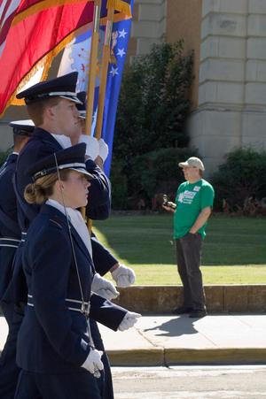 [AFROTC carrying flags in UNT Homecoming Parade, 2007]