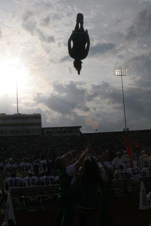 [Silhouette of flier at the UNT v Navy game]