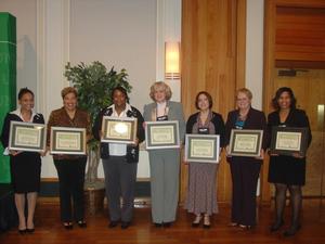 [Women holding certificates at 2007 WOC Conference]