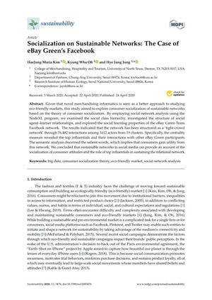 Primary view of object titled 'Socialization on Sustainable Networks: The Case of eBay Green's Facebook'.