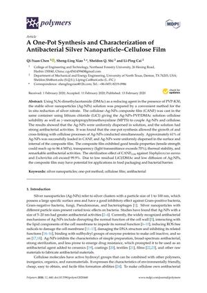 A One-Pot Synthesis and Characterization of Antibacterial Silver Nanoparticle–Cellulose Film