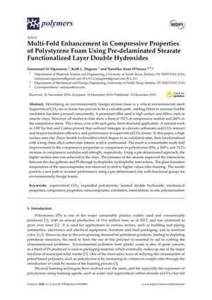 Primary view of object titled 'Multi-Fold Enhancement in Compressive Properties of Polystyrene Foam Using Pre-delaminated Stearate Functionalized Layer Double Hydroxides'.