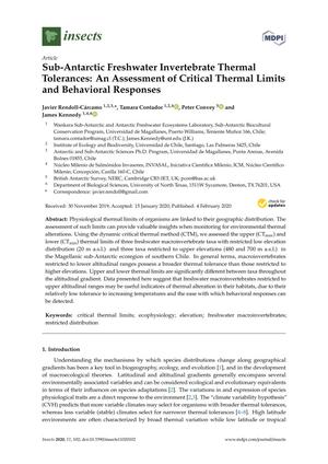 Sub-Antarctic Freshwater Invertebrate Thermal Tolerances: An Assessment of Critical Thermal Limits and Behavioral Responses