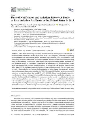Duty of Notification and Aviation Safety—A Study of Fatal Aviation Accidents in the United States in 2015