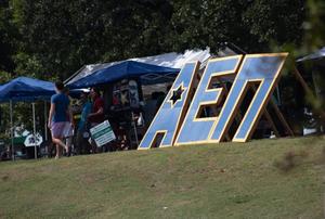 Primary view of object titled '[Alpha Epsilon Pi fraternity sign, 2]'.