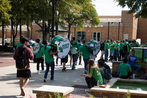 Primary view of object titled '[Photograph of the UNT marching band, 4]'.