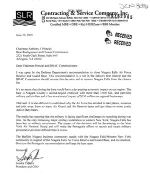 Letter from Ryce to Chairman Principi (10Jun05)