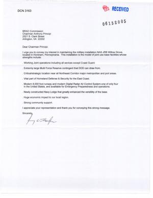 Letter from Thomfer to Chairman Principi and the Commissioners
