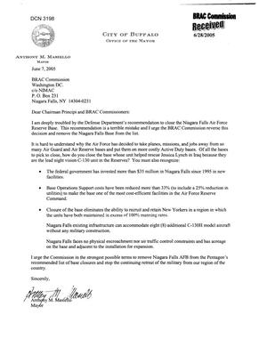 Executive Correspondence  from Mayor of Buffalo New York to Commission