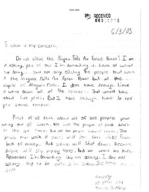 Letter from Sarah Gadfrey to the Commission dtd 3 June 2005