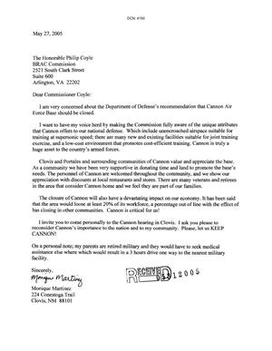 Letters from Monique Martinez to the Commission dated 27 May 2005