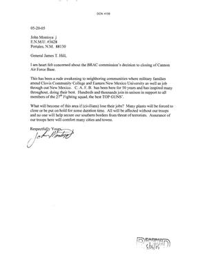 Letters from John Montoya to the Commission dtd 20 May 2005