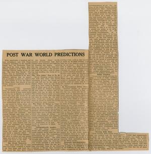 [Clipping: Post War World Predictions]
