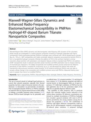 Maxwell-Wagner-Sillars Dynamics and Enhanced Radio-Frequency Elastomechanical Susceptibility in PNIPAm Hydrogel-KF-doped Barium Titanate Nanoparticle Composites