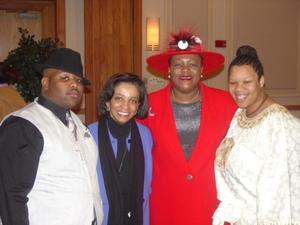 [Cheylon Brown and attendees at 2005 Black History Month event]