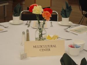[Multicultural Center banquet table]