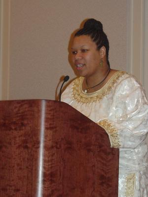 [Cheylon Brown at 2005 Black History Month event]